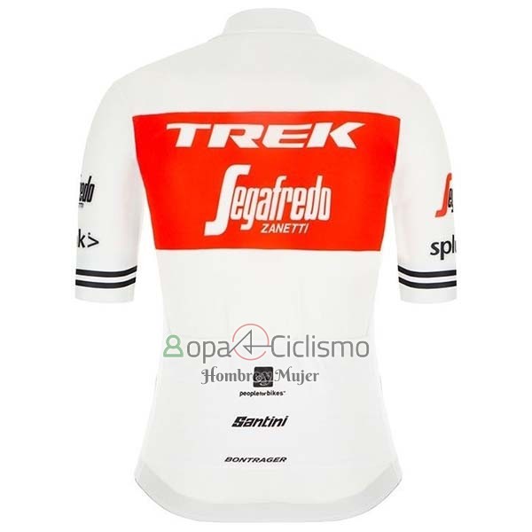 Trek Segafrojoo Ropa Ciclismo Culotte Corto 2019 Mangas Cortas Blanco Rojo